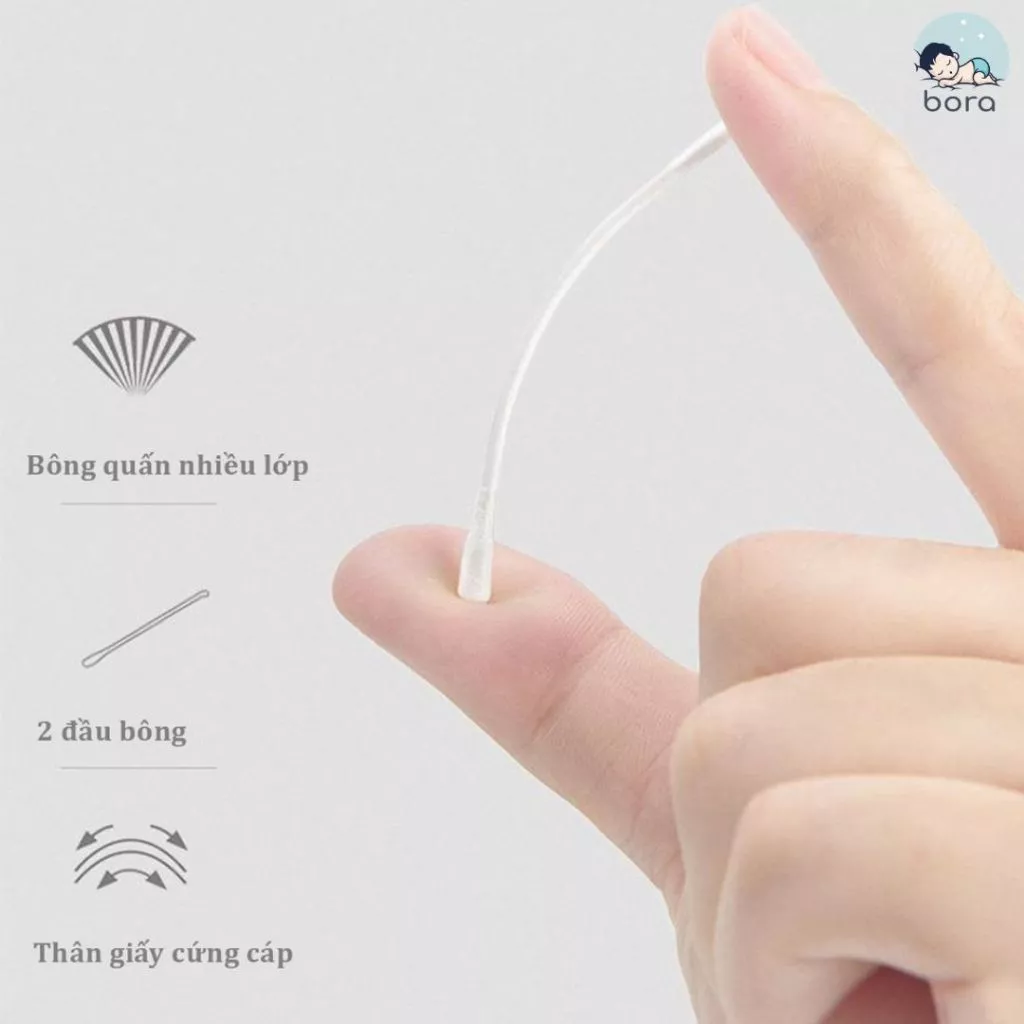 Tăm bông cho bé sơ sinh V-Coool, hộp 200/400 que - 3