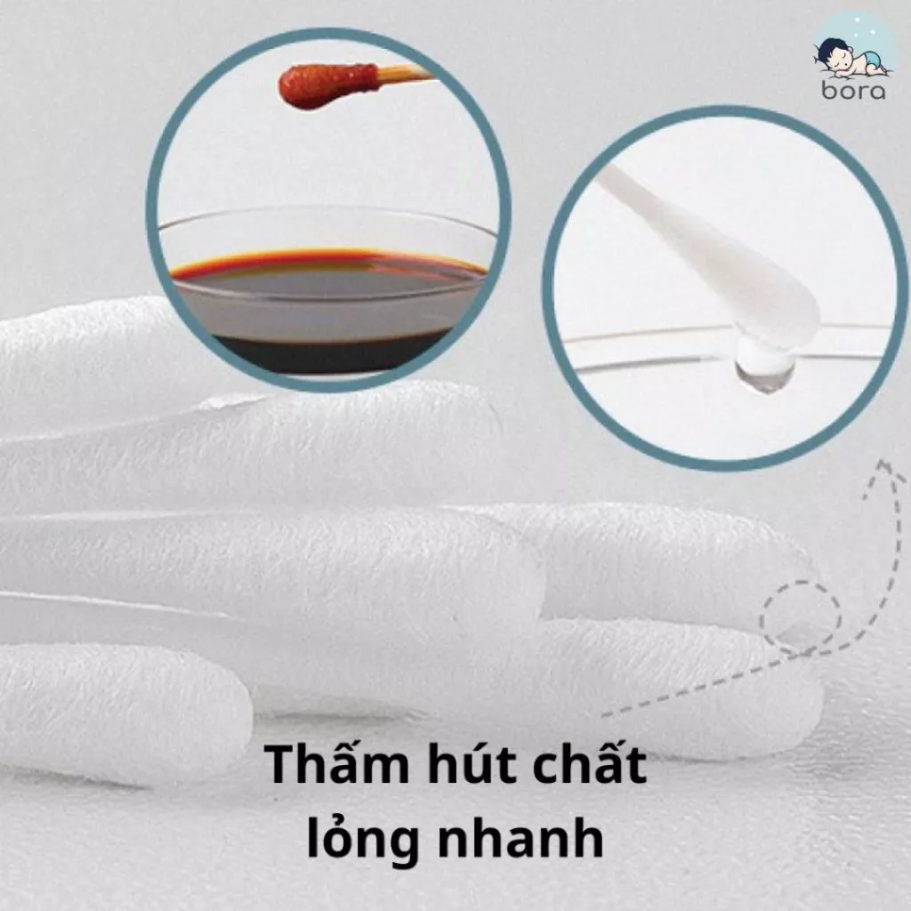 Tăm bông cho bé sơ sinh V-Coool, hộp 200/400 que - 5