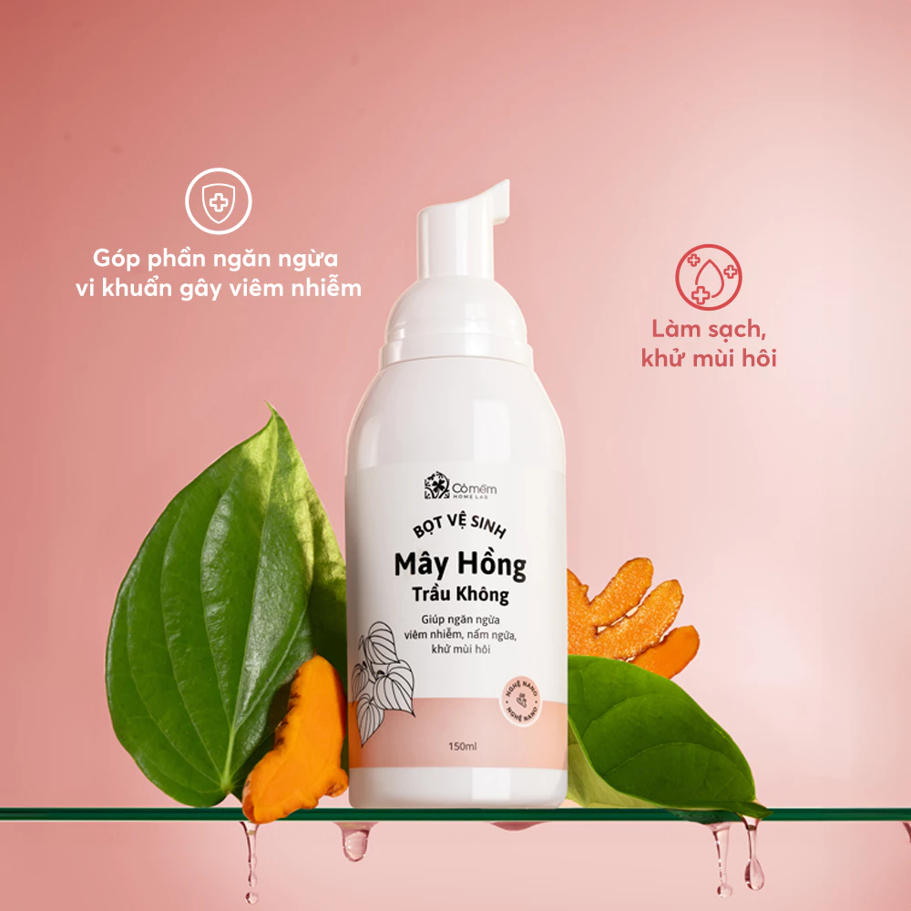Bọt vệ sinh phụ nữ Mây Hồng Chiết Xuất Thiên Nhiên Cỏ Mềm 150ml - 3