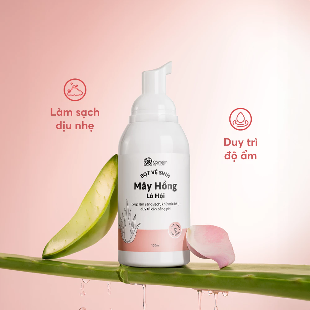 Bọt vệ sinh phụ nữ Mây Hồng Chiết Xuất Thiên Nhiên Cỏ Mềm 150ml - 4