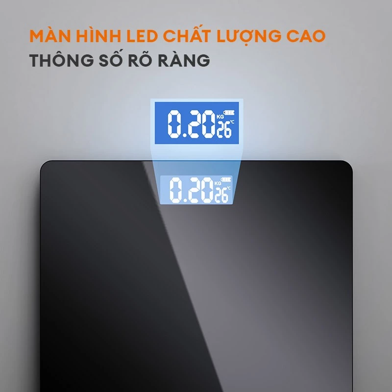 Cân sức khỏe điện tử Gaabor GWS-M01A thông minh màn hình LED kèm dây sạc micro USB và thước dây - 4