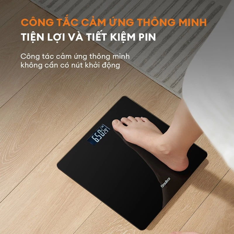 Cân sức khỏe điện tử Gaabor GWS-M01A thông minh màn hình LED kèm dây sạc micro USB và thước dây - 6