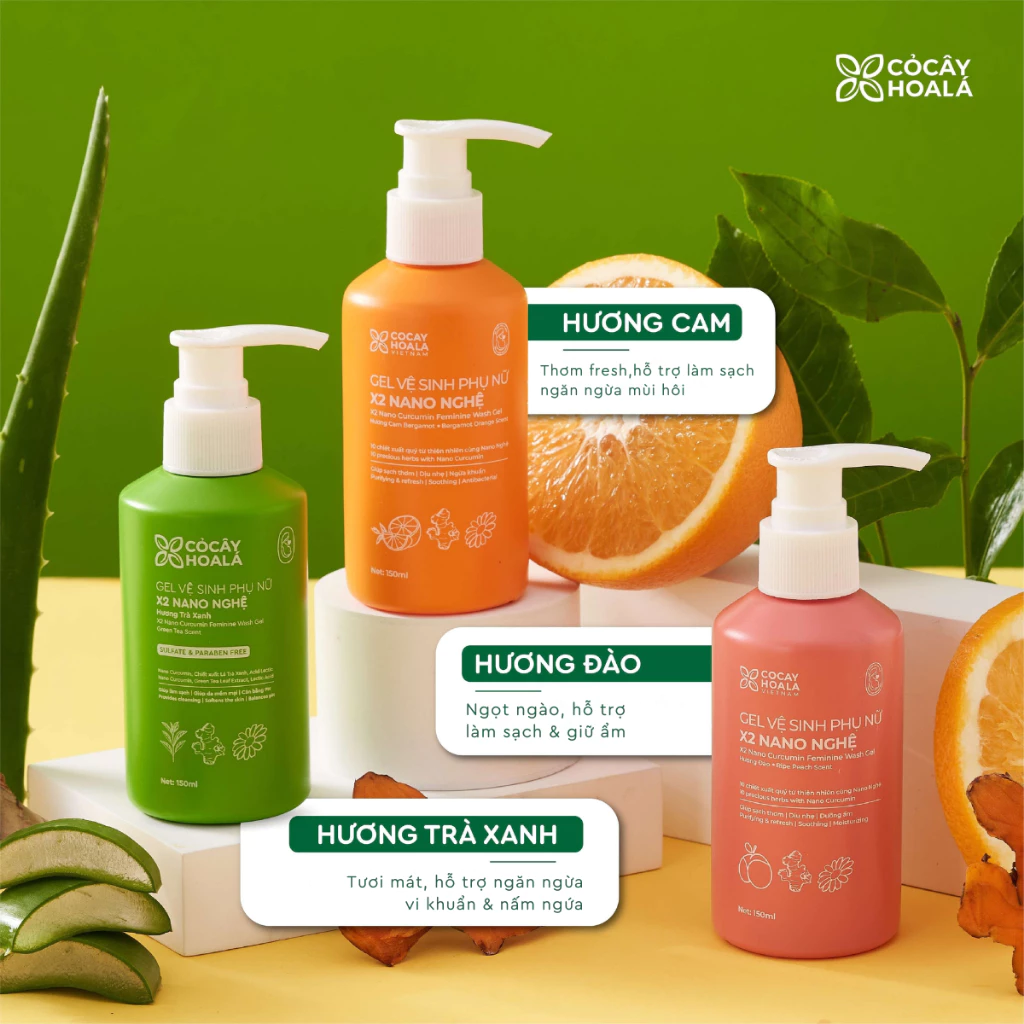 Dung Dịch Vệ Sinh Cỏ Cây Hoa Lá Gel x2 Nano Nghệ Làm Sạch Ngừa Vi Khuẩn 150ml Cho Mẹ Bầu - 2