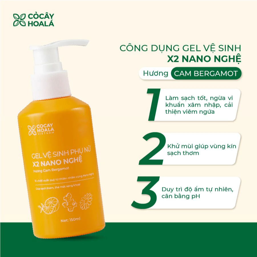 Dung Dịch Vệ Sinh Cỏ Cây Hoa Lá Gel x2 Nano Nghệ Làm Sạch Ngừa Vi Khuẩn 150ml Cho Mẹ Bầu - 3