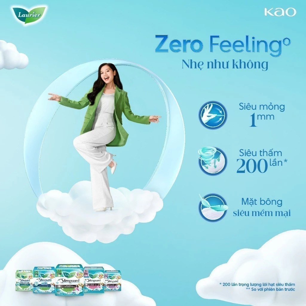 [Quà tặng không bán] Băng vệ sinh Laurier siêu mỏng mát lạnh 25cm 2 miếng - 2