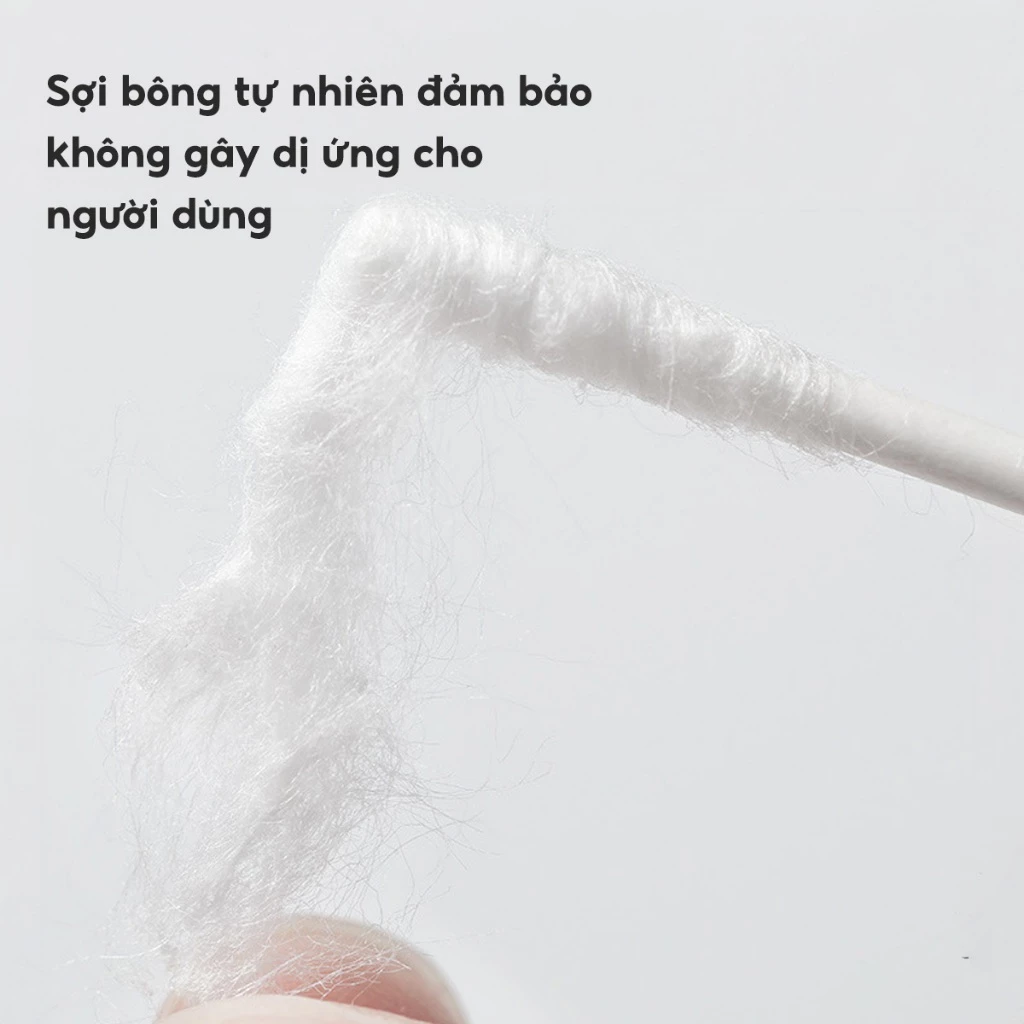 Hộp 200/400 Tăm Bông Ngoáy Tai Hai Đầu Tiện Lợi, Bông Tăm Cho Bé Sơ Sinh Thiết Kế Đa Chức Năng - 3