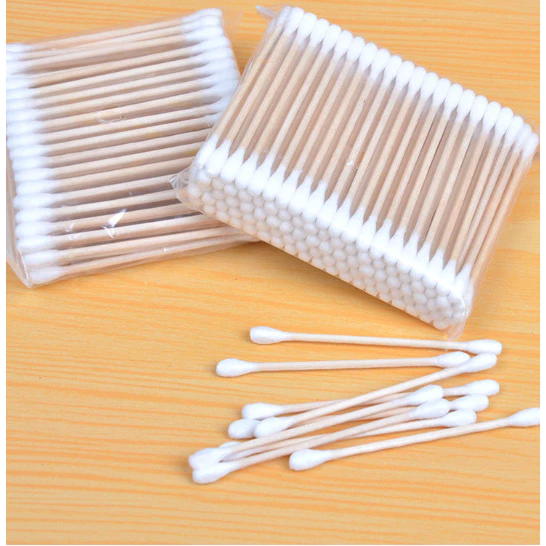 10 GỐI--Gói 100 Tăm Bông Cán Gỗ Thiên Nhiên Ngoáy Tai Tiện Lợi-K645-10 GỐI-- - 2