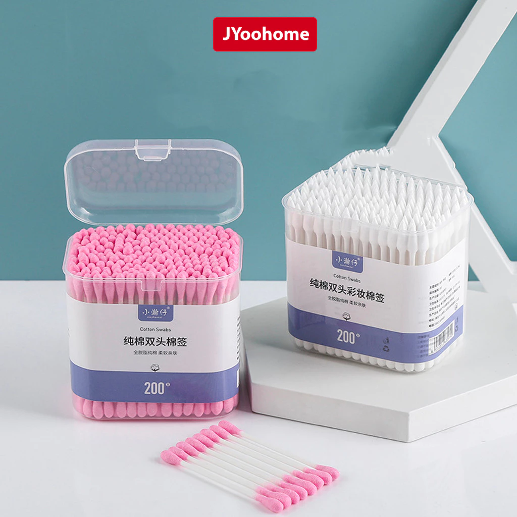 Hộp 200/400 Tăm Bông 2 Đầu JYoohome Vệ Sinh Tai Mũi Tẩy Trang Kháng Khuẩn Dùng Cho Bé Trẻ Sơ Sinh - 5