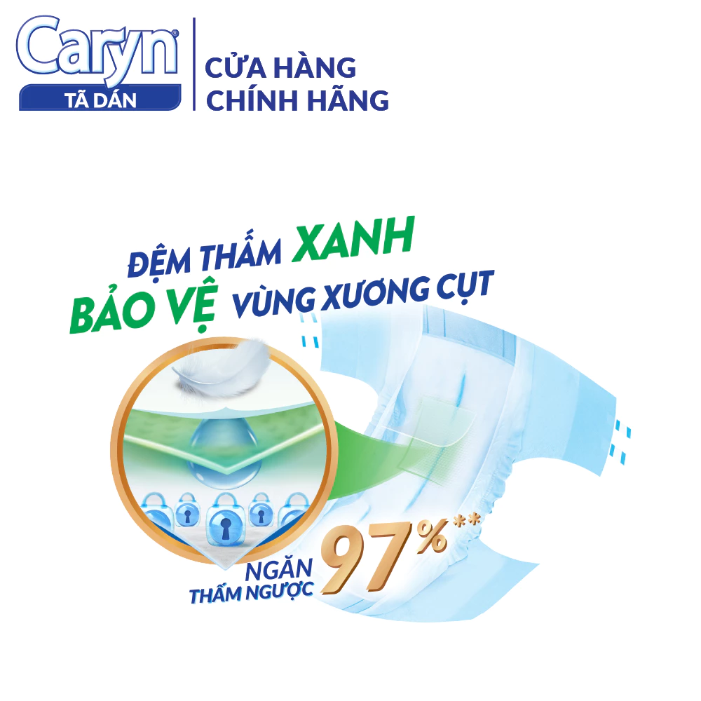 Tã/Bỉm dán người lớn siêu thấm Caryn dành cho người hạn chế khả năng đi lại Size L (8/10/20/40pcs)(tặng miếng ngẫunhiên) - 2