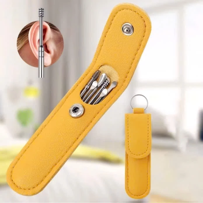 SET 6 Dụng Cụ Lấy Ráy Tai Bằng Thép Không Gỉ Kèm Túi Đựng Dụng Cụ Vệ Sinh Tai Dành Cho Gia Đình - 3
