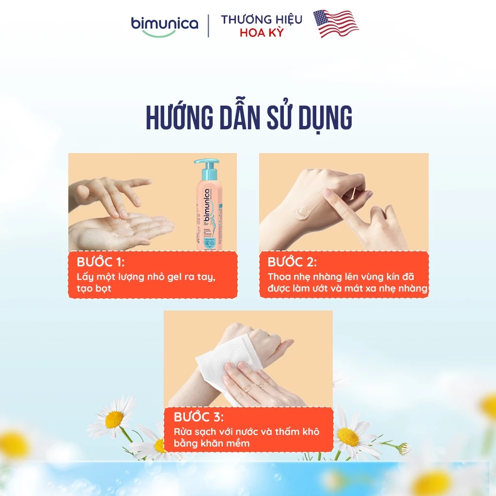 Dung Dịch Vệ Sinh Phụ Nữ Bimunica Cao Cấp 250ml - Ngăn Mùi, Cân Bằng PH, Gel Dịu Nhẹ - 4