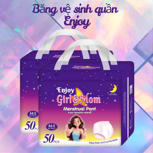 [Che Tên SP] Băng Vệ Sinh Quần Enjoy Girl&Mom Siêu thấm hút tự tin vận động, Đủ size từ 30-80kg