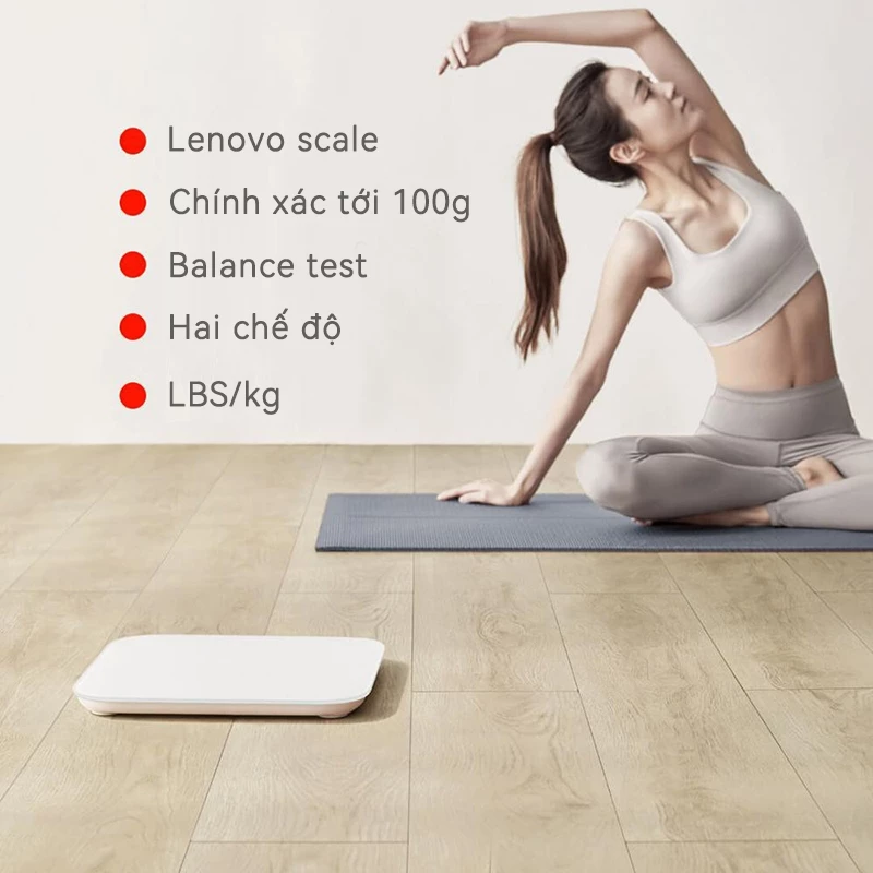 Cân Điện Tử Sức Khỏe Lenovo Chịu Tải 180KG Màn Hình Số LED Cân Chính Xác Thiết Kế Nhỏ Gọn Cho Gia Đình - 5