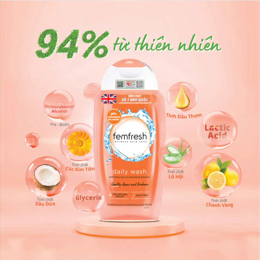 Dung Dịch Vệ Sinh Phụ Nữ Femfresh Daily Intimate Wash 250ml Anh Quốc - 2
