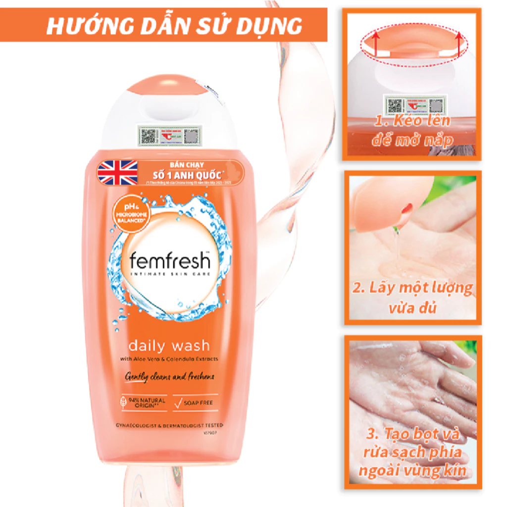 Dung Dịch Vệ Sinh Phụ Nữ Femfresh Daily Intimate Wash 250ml Anh Quốc - 4