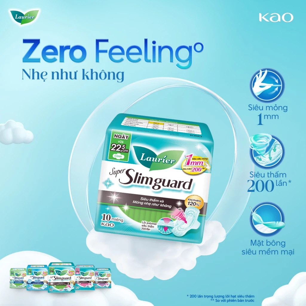 [GÓI LỚN TIẾT KIỆM] Combo 4 Băng Vệ Sinh Laurier Siêu Mỏng 1mm Loại lớn (Chọn loại) - 2