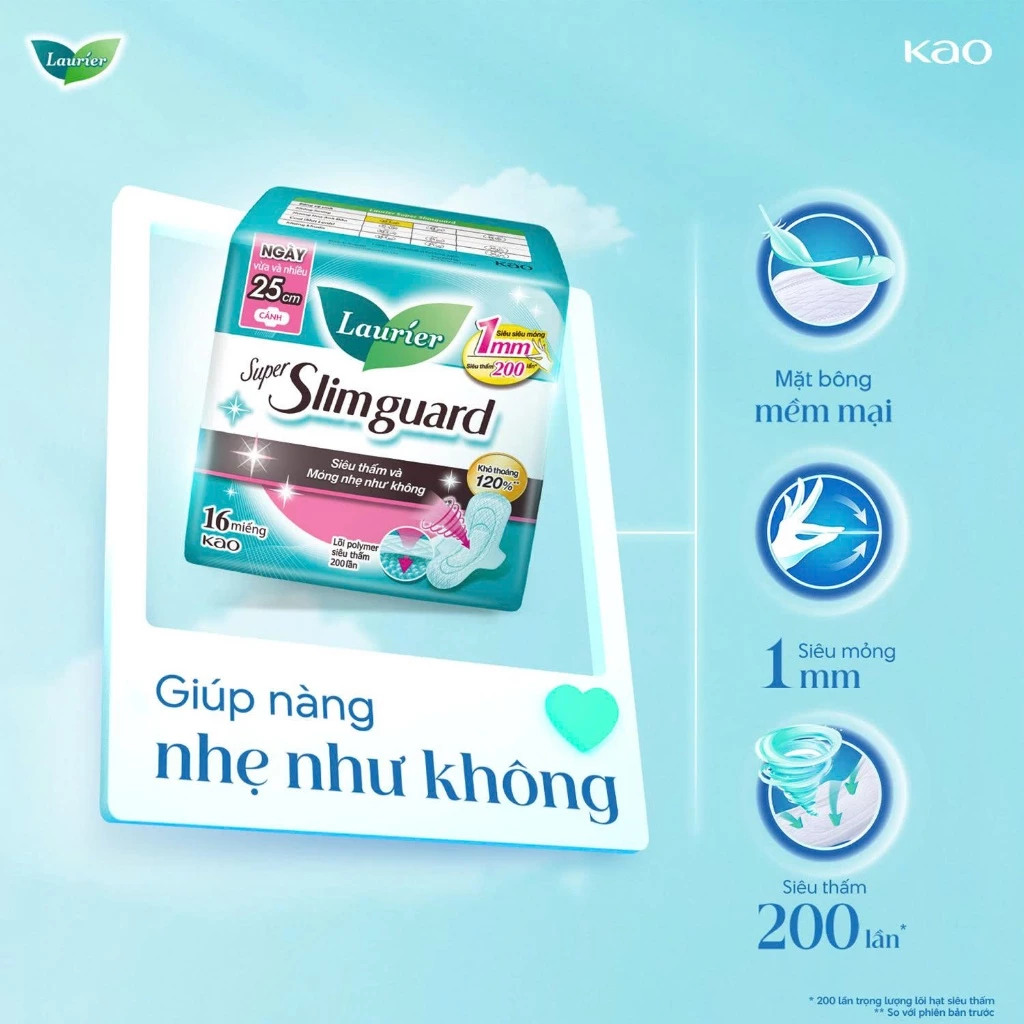 [GÓI LỚN TIẾT KIỆM] Combo 4 Băng Vệ Sinh Laurier Siêu Mỏng 1mm Loại lớn (Chọn loại) - 3