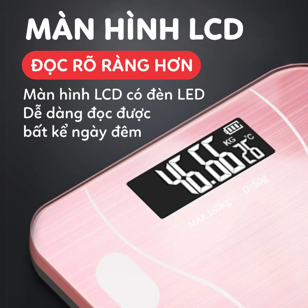 Cân Sức Khỏe Điện Tử Thông Minh Bluetooth Phân Tích Chỉ Số Cơ Thể – Sạc USB, Tải Trọng 180kg - 2