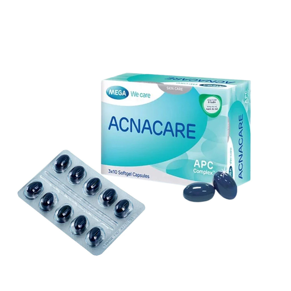Viên uống giảm mụn, giảm nhờn - Kẽm, Crôm, D.Salina, Vitamin C, Vitamin E - ACNACARE Mega We Care (30 viên) - 2