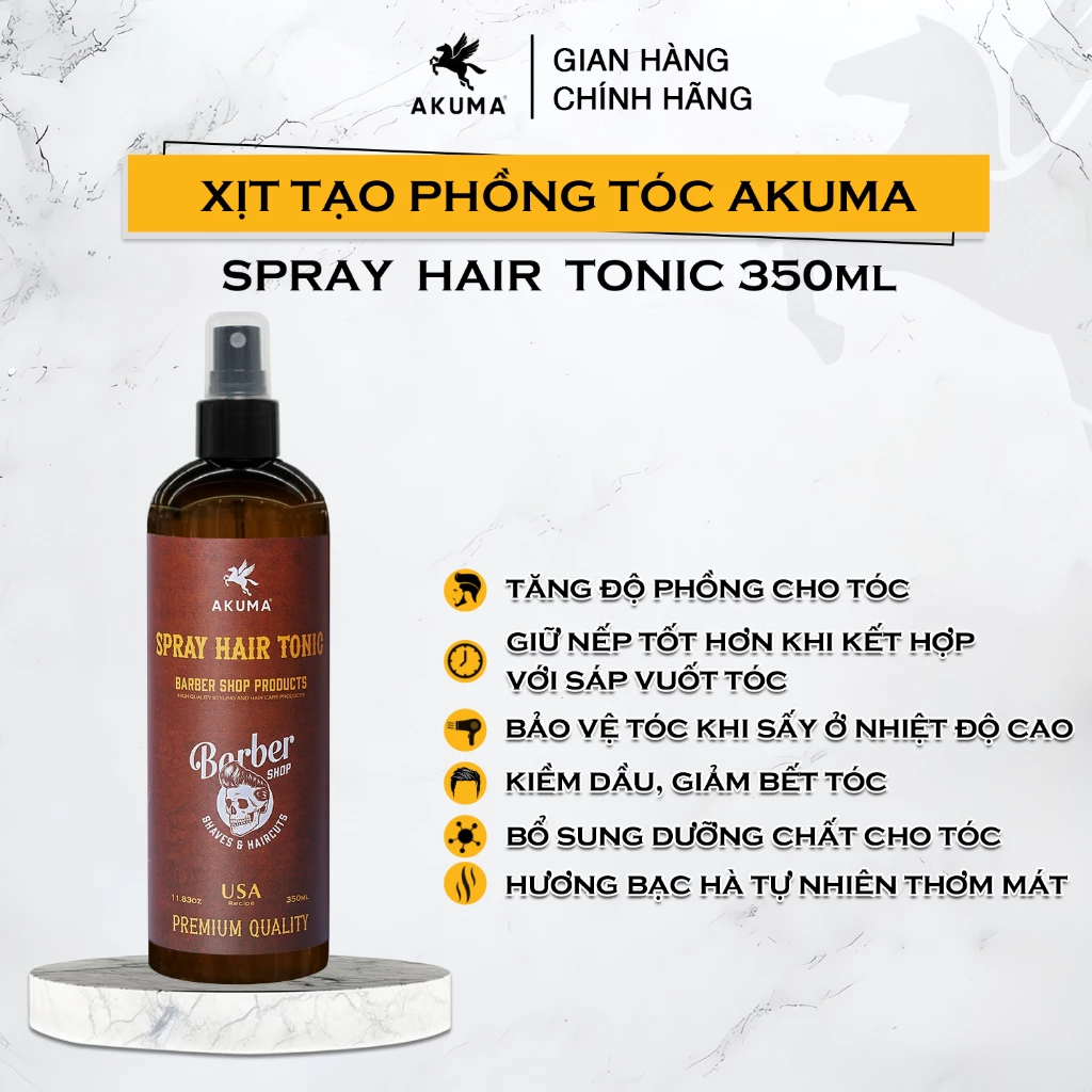 Xịt tạo phồng tóc AKUMA SPRAY HAIR TONIC tạo độ phồng tự nhiên, không nặng, bết tóc - 5