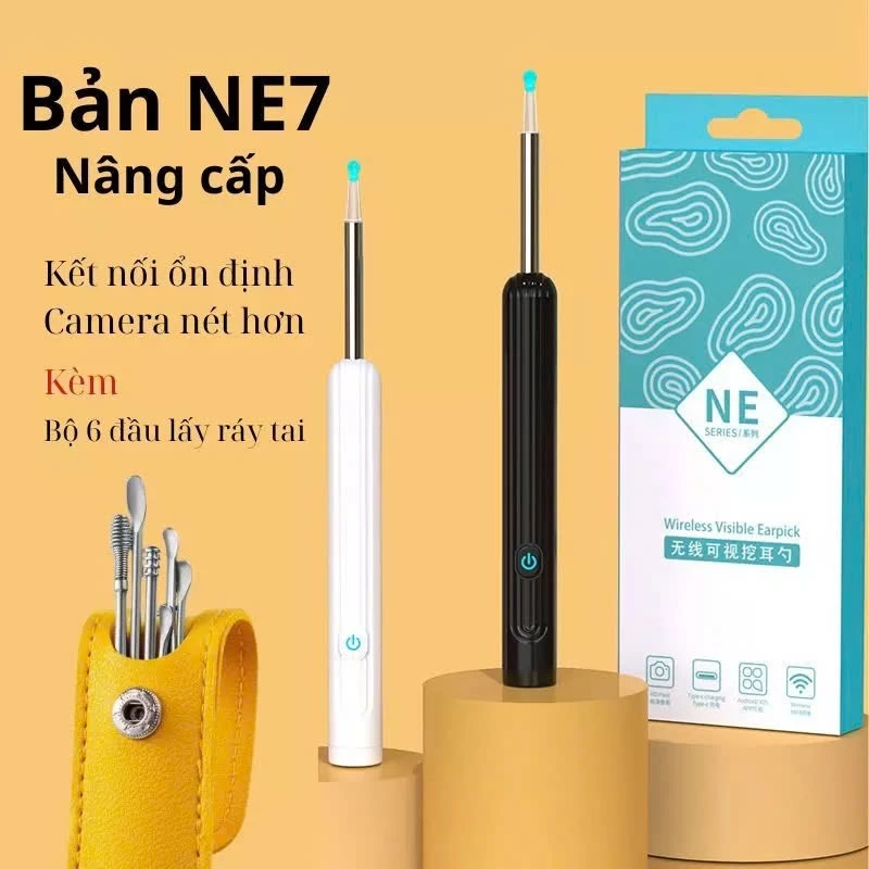 Dụng Cụ Lấy Ráy Tai Có Gắn Camera Nội Soi Full HD Đa Năng - Kết Nối Điện Thoại - Bảo Hành 12 Tháng