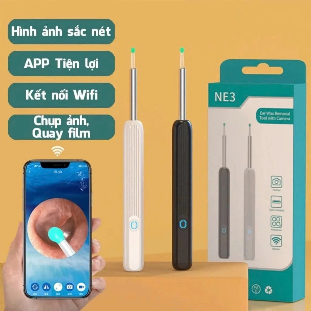 Dụng Cụ Lấy Ráy Tai Có Gắn Camera Nội Soi Full HD Đa Năng - Kết Nối Điện Thoại - Bảo Hành 12 Tháng - 2