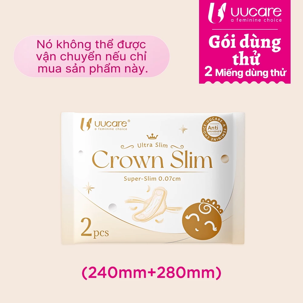 Băng vệ sinh UUcare Crown Slim Dung Dịch Vệ Sinh Phụ Nữ Siêu thấm ban ngày và đêm (2 Miếng dùng thử) - 3