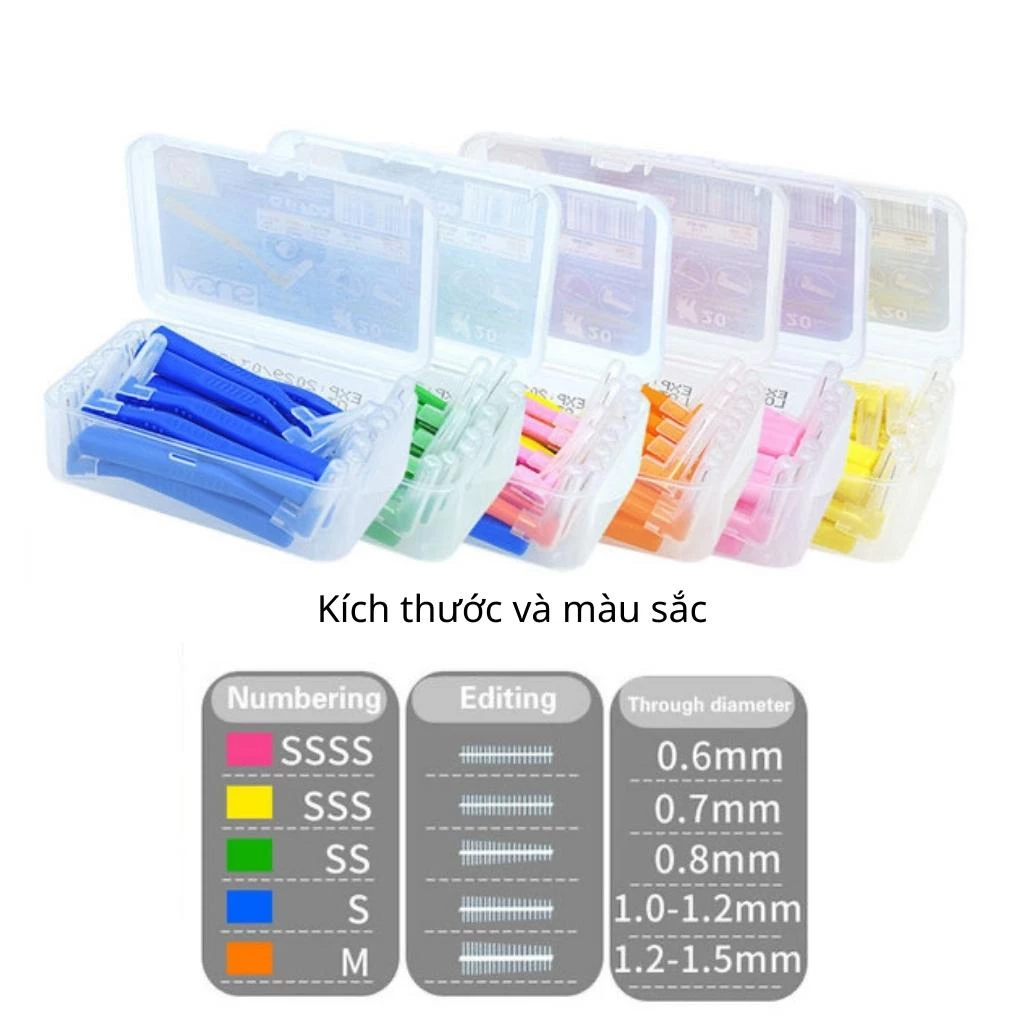 Set 10 bàn chải kẽ vệ sinh răng niềng Korona, tăm nha khoa bàn chải kẽ răng vệ sinh răng miệng chữ L - 2