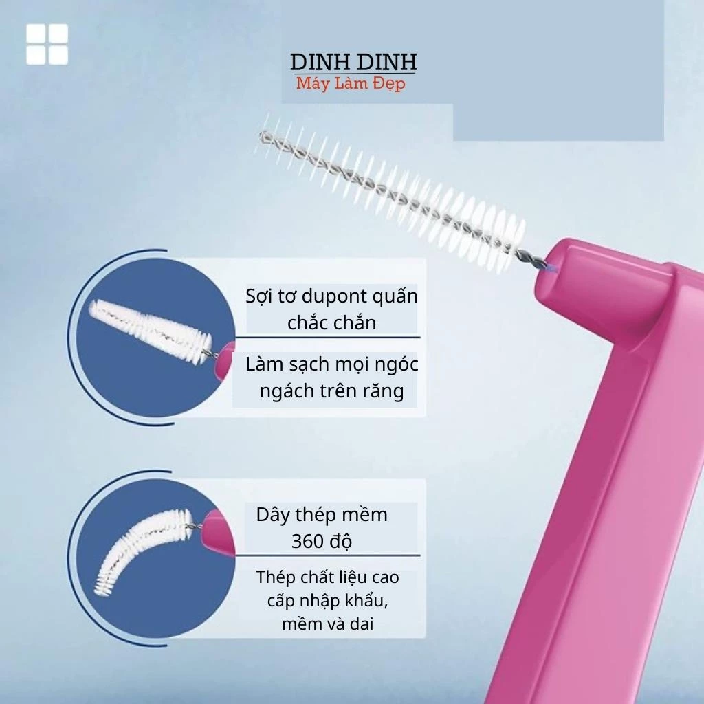 Set 10 bàn chải kẽ vệ sinh răng niềng Korona, tăm nha khoa bàn chải kẽ răng vệ sinh răng miệng chữ L - 3