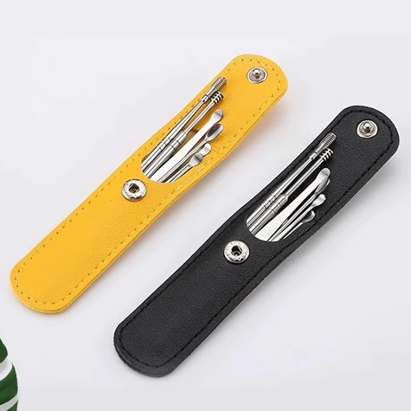 Bộ Dụng Cụ Lấy Ráy Tay Làm Sạch Ráy Tai 6 Món Làm Bằng Thép Kèm Túi Đựng Tiện Dụng - 3
