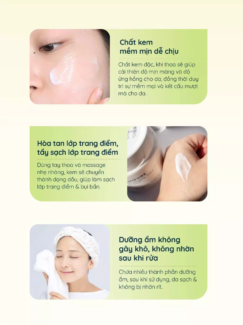 Tẩy trang, Kem tẩy trang Chifure Washable Cold Cream 300G không cần nhũ hóa 2 in 1, tẩy trang, cấp ẩm - 4