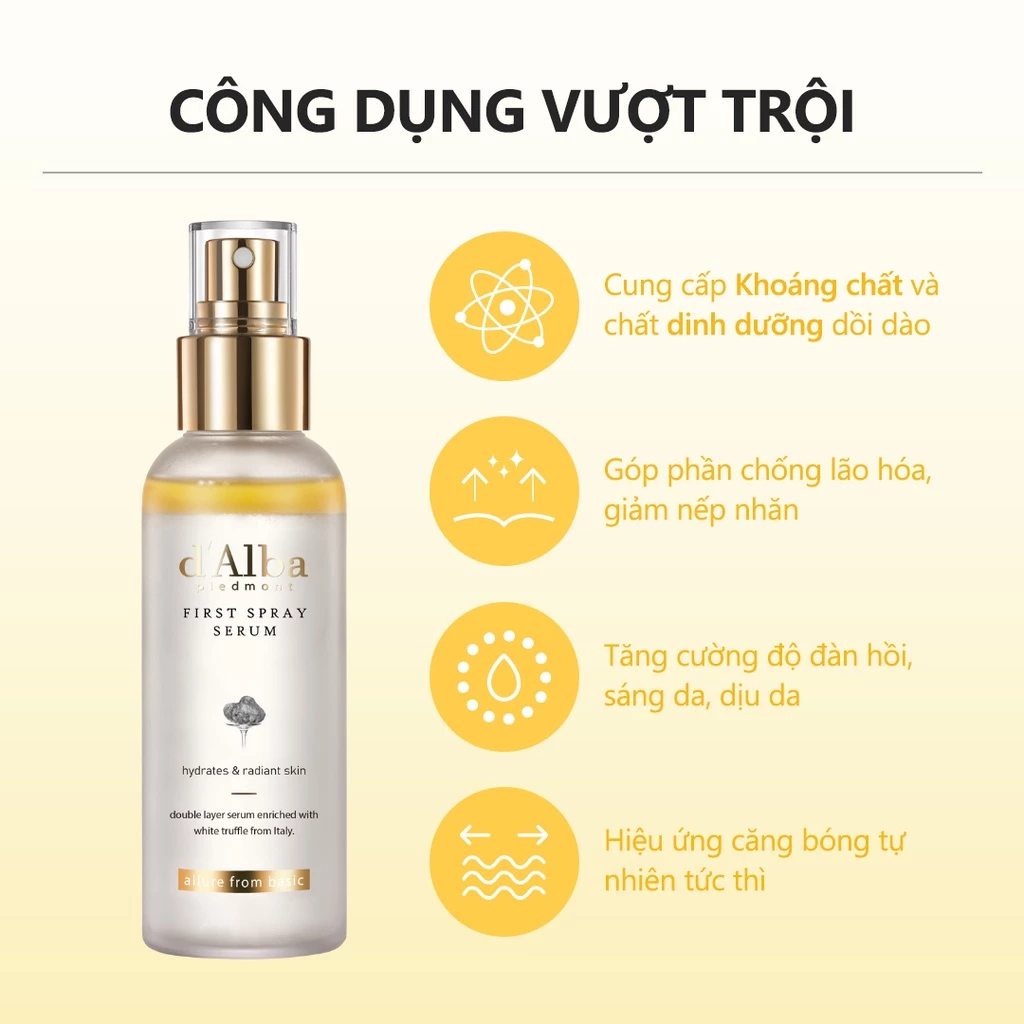 [d'Alba Official] Serum dạng xịt khoáng căng bóng da First Spray Serum 50ml/100ml - Mist Serum - 2