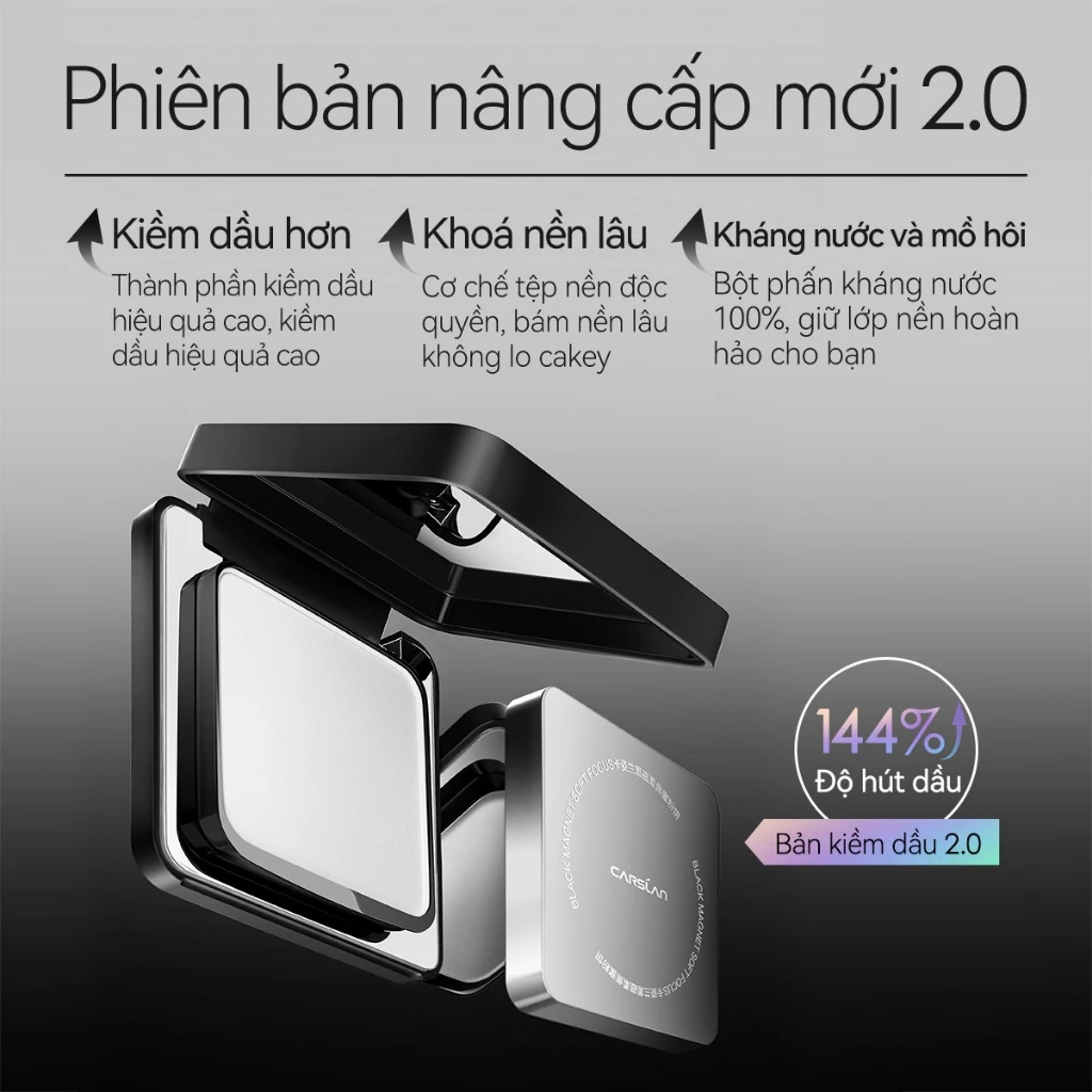 Phấn Nén kiềm dầu Carslan Soft Mist 24h Phấn Phủ trang điểm Mềm Mại Lâu Trôi 8g - 6