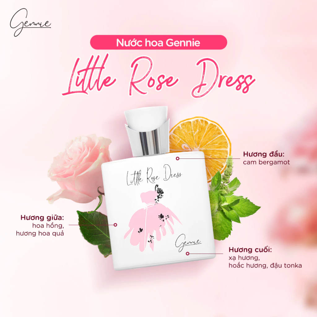 [MUA 1 TẶNG 1 QUÀ] Nước Hoa Nữ Gennie Little Dress hương thơm ngọt ngào, thời thượng 50ml - 2