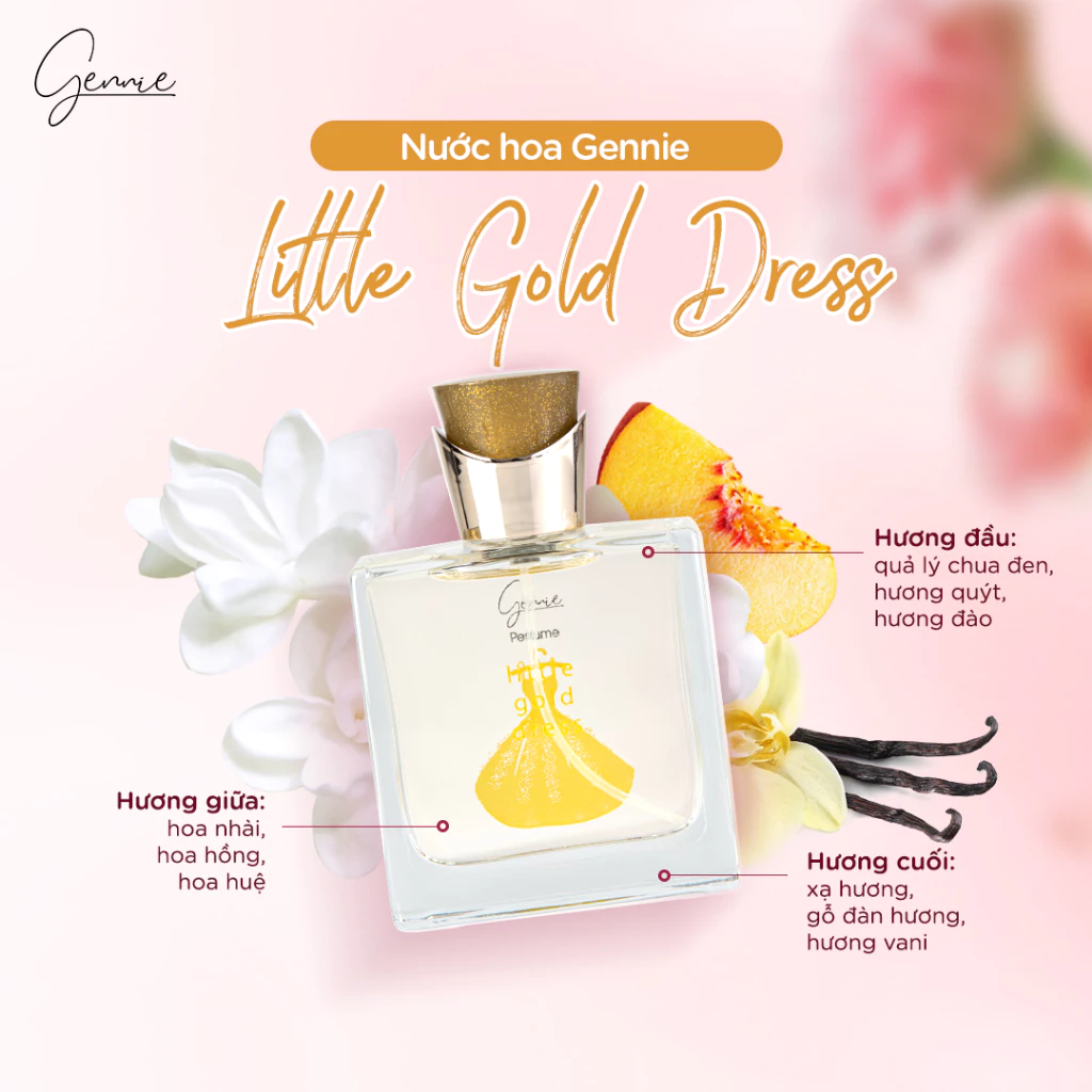 [MUA 1 TẶNG 1 QUÀ] Nước Hoa Nữ Gennie Little Dress hương thơm ngọt ngào, thời thượng 50ml - 4