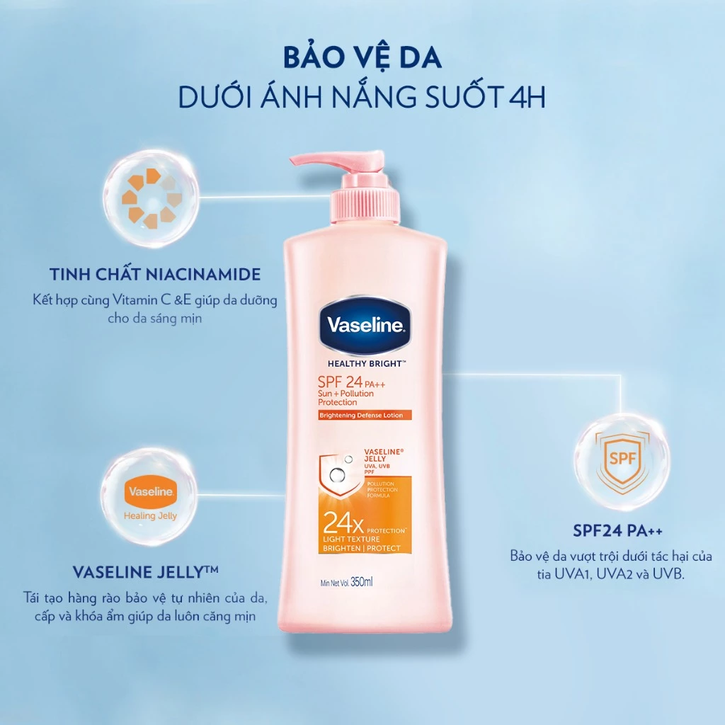 Sữa dưỡng thể da sáng tức thì Vaseline 350ml/320ml/chai (tùy đợt nhập hàng) - 2