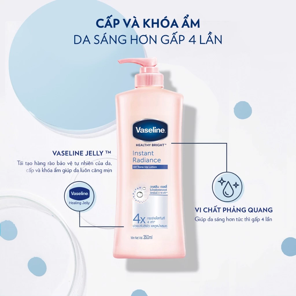 Sữa dưỡng thể da sáng tức thì Vaseline 350ml/320ml/chai (tùy đợt nhập hàng) - 3