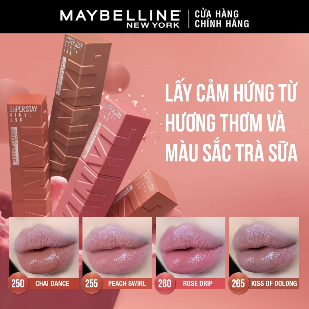 Son Bóng Bền Màu Nhẹ Môi Superstay Vinyl Ink Maybelline New York 4.2ml - 2