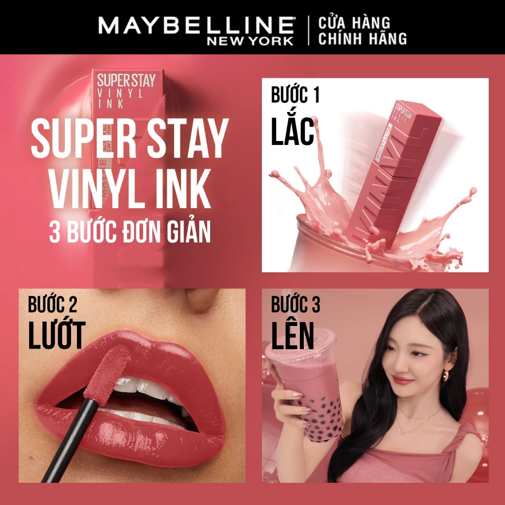 Son Bóng Bền Màu Nhẹ Môi Superstay Vinyl Ink Maybelline New York 4.2ml - 5