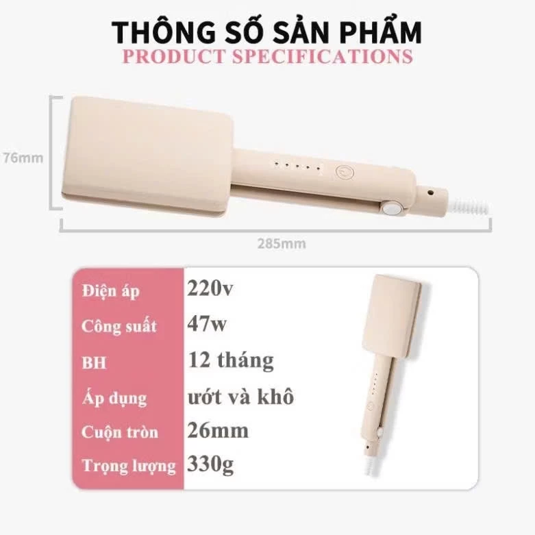 Máy Uốn Tóc Xoăn Hippie Sóng Nước 32mm Chất Liệu Gốm Sứ Cao Cấp - Máy Dập Xù Làm Tóc Xoăn 32mm Tiện Lợi - 6