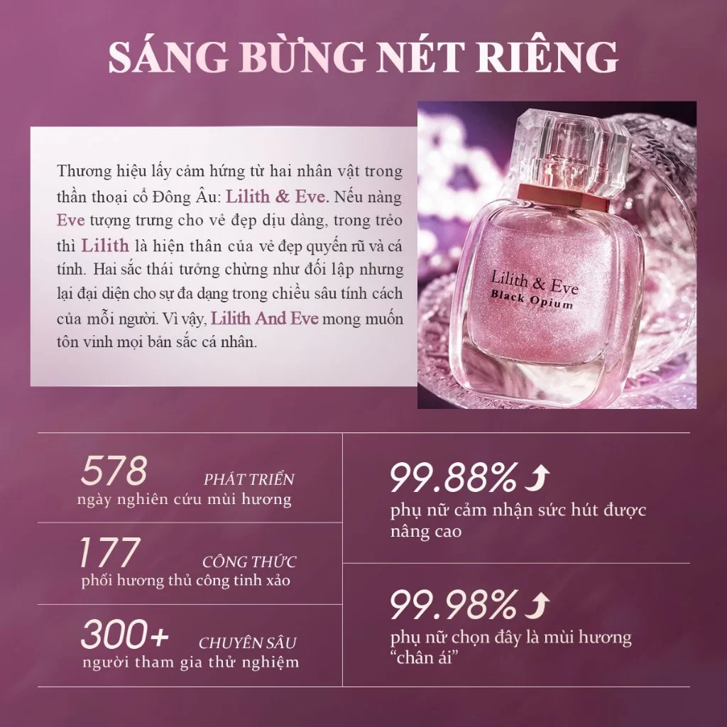 Nước Hoa Lilith and Eve Black Opium Eau de Perfum 30ml nước hoa nữ thơm lâu ngọt ngào body quyến rũ gợi cảm 5h - 4