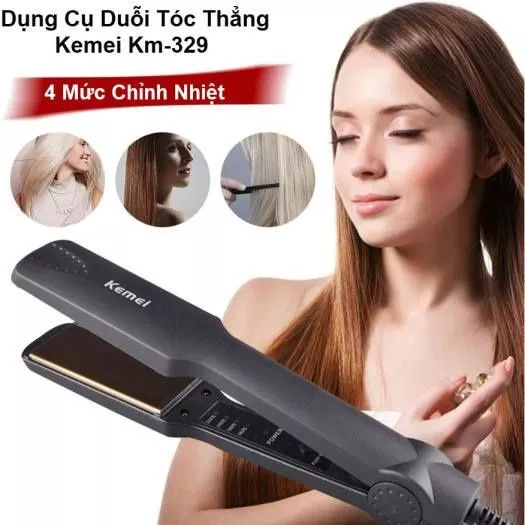Máy Là Tóc Duỗi Tóc 4 Nấc Nhiệt Bản Pro Size To KEMEI PRO_KM329 - Máy tạo kiểu tóc, Bảo Hành 12 Tháng Rất Dẽ Sử Dụng - 2