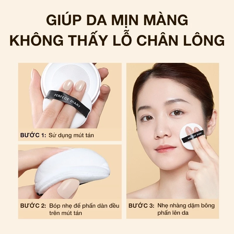 Phấn phủ kiềm dầu PERFECT DIARY chống thấm nước kiểm soát dầu lên đến 12h với 3 màu tùy chọn 7g - 6