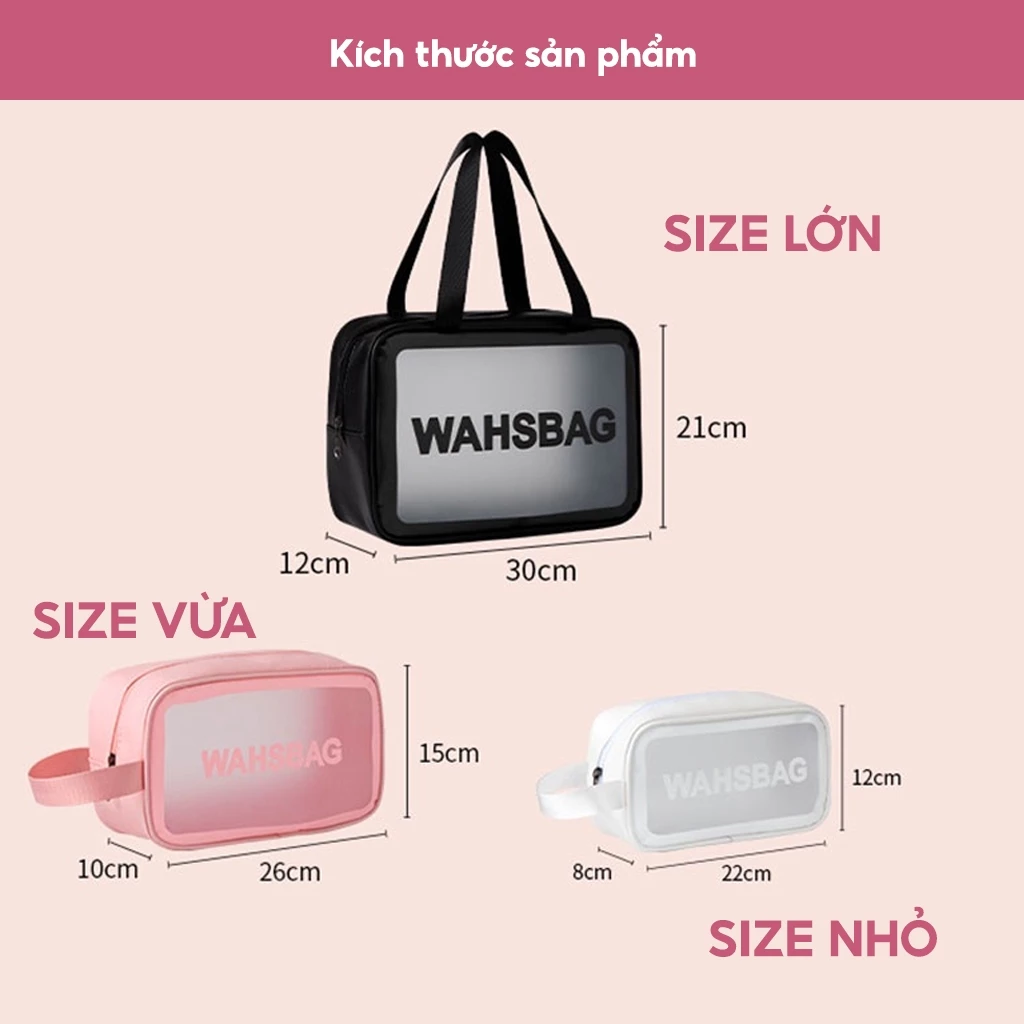 Túi Đựng Mỹ Phẩm Đồ Du Lịch Có Quai Xách Tiện Lợi, Túi Wasbag Da PU Đồ Trang Điểm Vải Chống Nước - 5