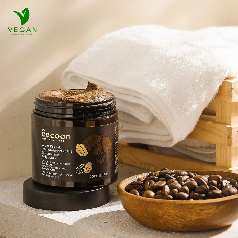 Cà phê Đắk lắk làm sạch da chết COCOON 200ml HŨ (Dak lak coffee body polish) - 2