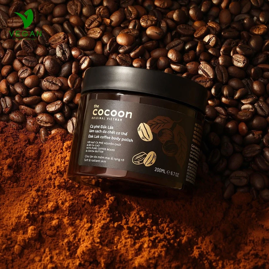 Cà phê Đắk lắk làm sạch da chết COCOON 200ml HŨ (Dak lak coffee body polish) - 4