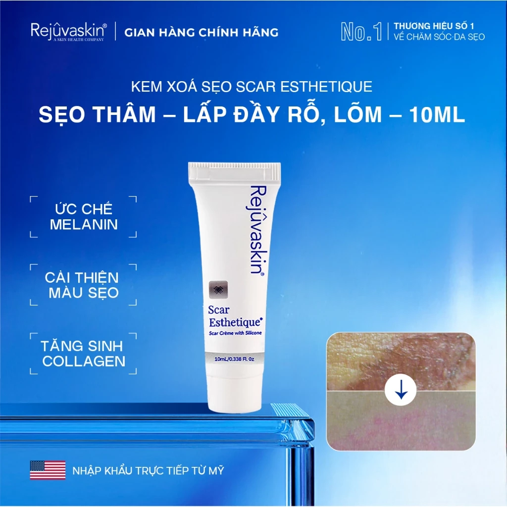 Kem Xóa Sạch Sẹo Thâm, lấp đầy Sẹo Rỗ, Sẹo Lõm Scar Esthetique 10ml của Rejuvaskin