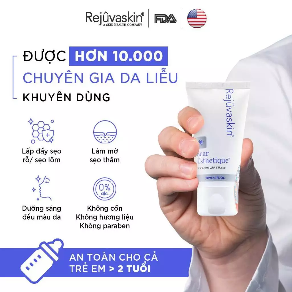 Kem Xóa Sạch Sẹo Thâm, lấp đầy Sẹo Rỗ, Sẹo Lõm Scar Esthetique 10ml của Rejuvaskin - 3