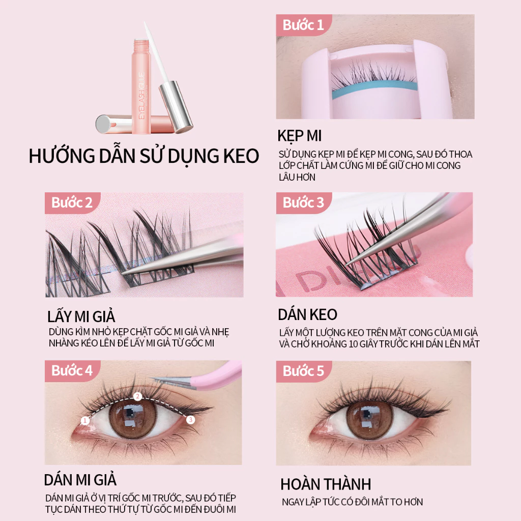 [KOL] Lông Mi Giả ANIME HOẠT HÌNH MLEN DIARY Mi Cụm Mềm Mại Và Keo 4in1 Tự Nhiên Dễ Sử Dụng - 6