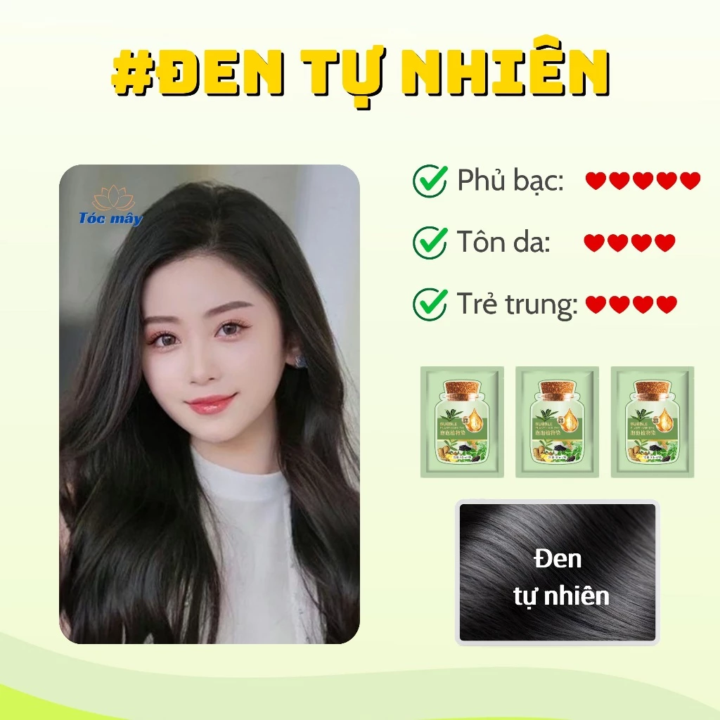 [Combo 4 Hộp (40 Gói) + Tặng 2 gói dưỡng tóc protein] Dầu Gội Phủ Bạc Tmz2356 Chiết Xuất Từ Thảo Dược Giúp Đổi Màu Tóc